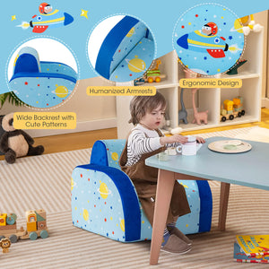 Soft velvet fabric covering a comfortable kids sofa