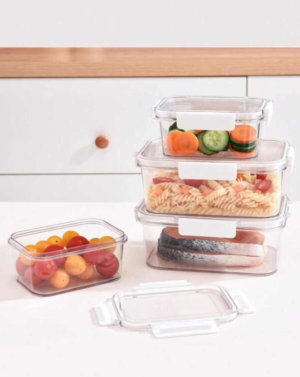 Clear Food Storage Box, Plastic Food Storage Container For Home Kitchen Office, 1Pcs