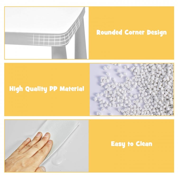 Safe and sturdy white table for toddlers