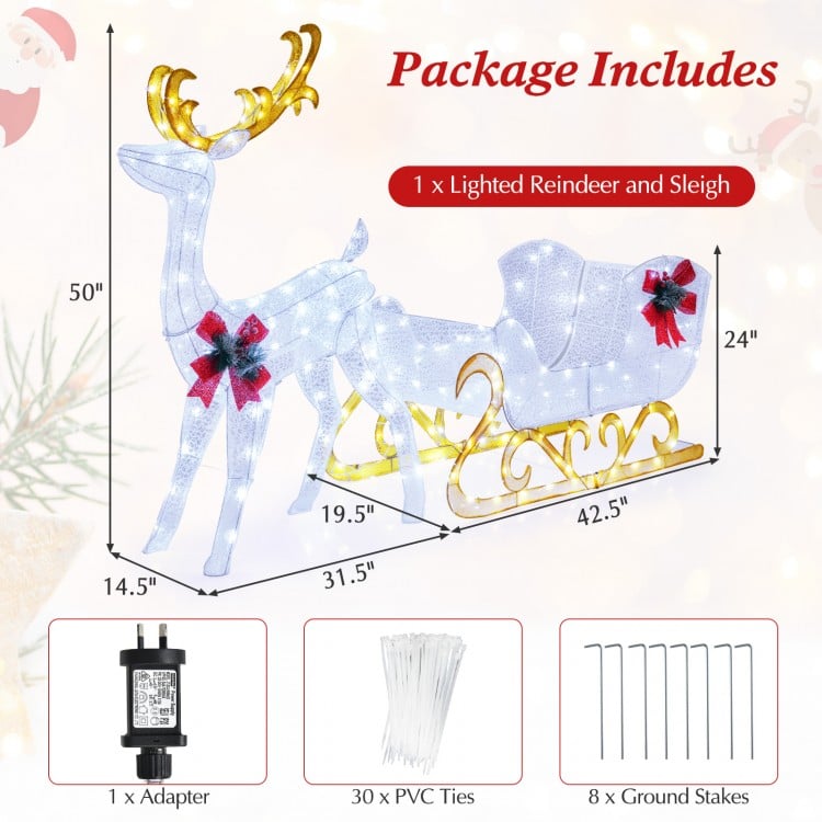 white-reindeer-sleigh-holiday-outdoor-light-display