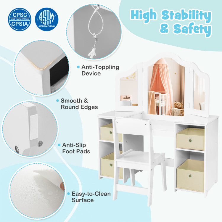 white-vanity-set-with-storage-bins