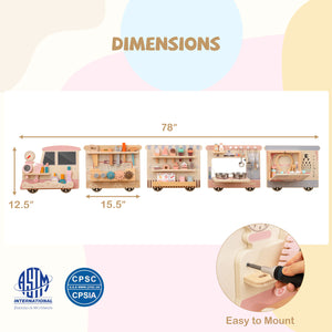 Wooden sensory activity wall panel for toddlers and preschoolers