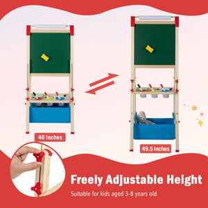 Solid wood kids drawing easel with adjustable height