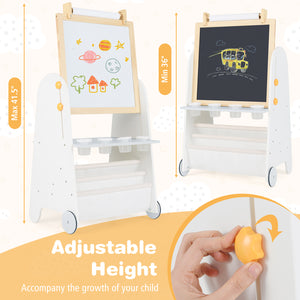 Wooden kids art table with sturdy MDF and pine wood construction