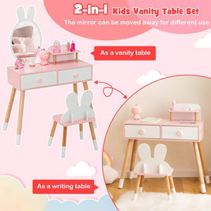wooden-kids-vanity-and-chair-set-white