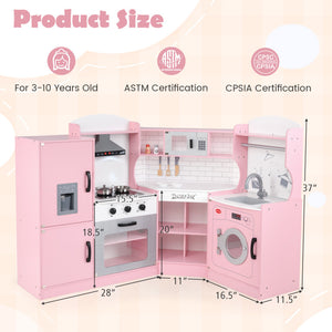 Pretend play kitchen set for boys and girls with sink and stove