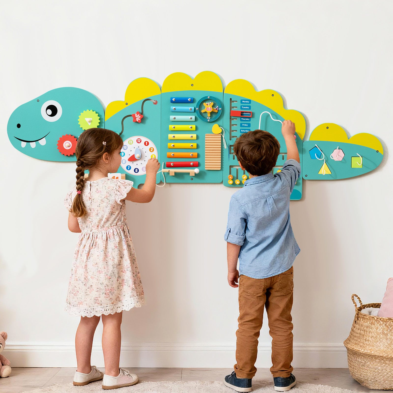 Wooden sensory activity board for toddlers aged three years and older