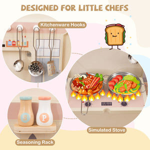 Wooden 5-in-1 sensory wall panel activity train for toddlers