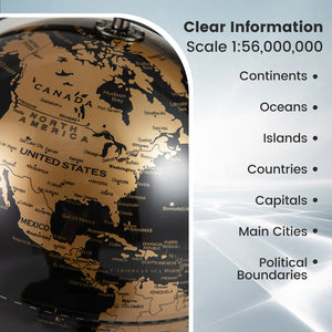 World globe featuring an integrated time zone dial for learning