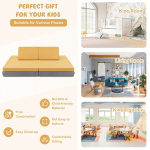 Yellow imaginative play sofa construction set