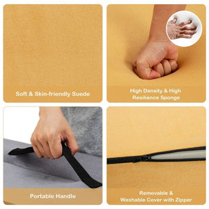 Yellow portable kids sofa with carry handles